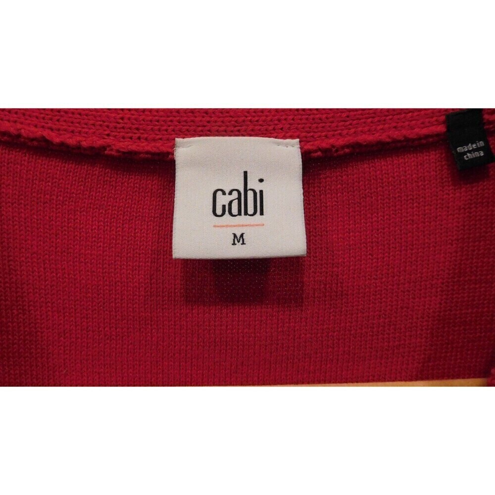 Cabi # 5446 "Picnic Cardigan" Red Stripe Button-Down Cardigan Long Slv Sweater M - Picture 8 of 11